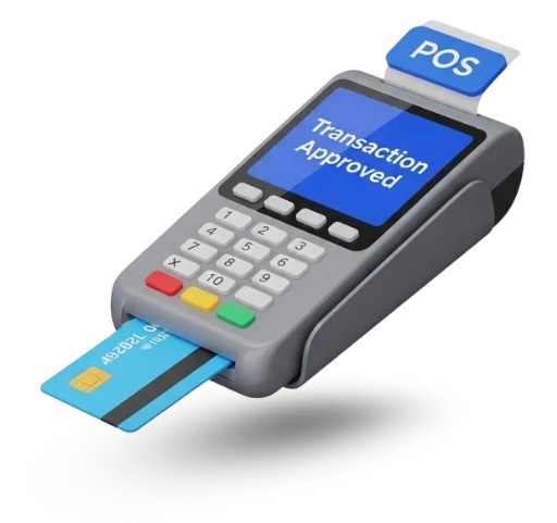 In-person payment hardware including card readers and POS systems